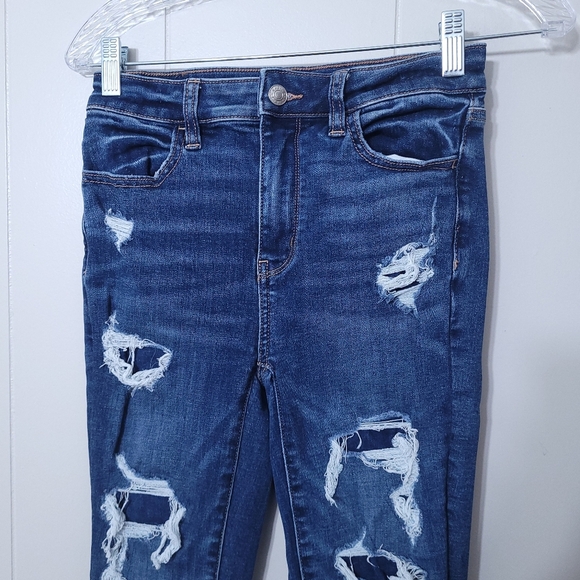 American Eagle Women's Stretch Super High Rise Jegging Jeans Size 0Regular - Picture 2 of 11
